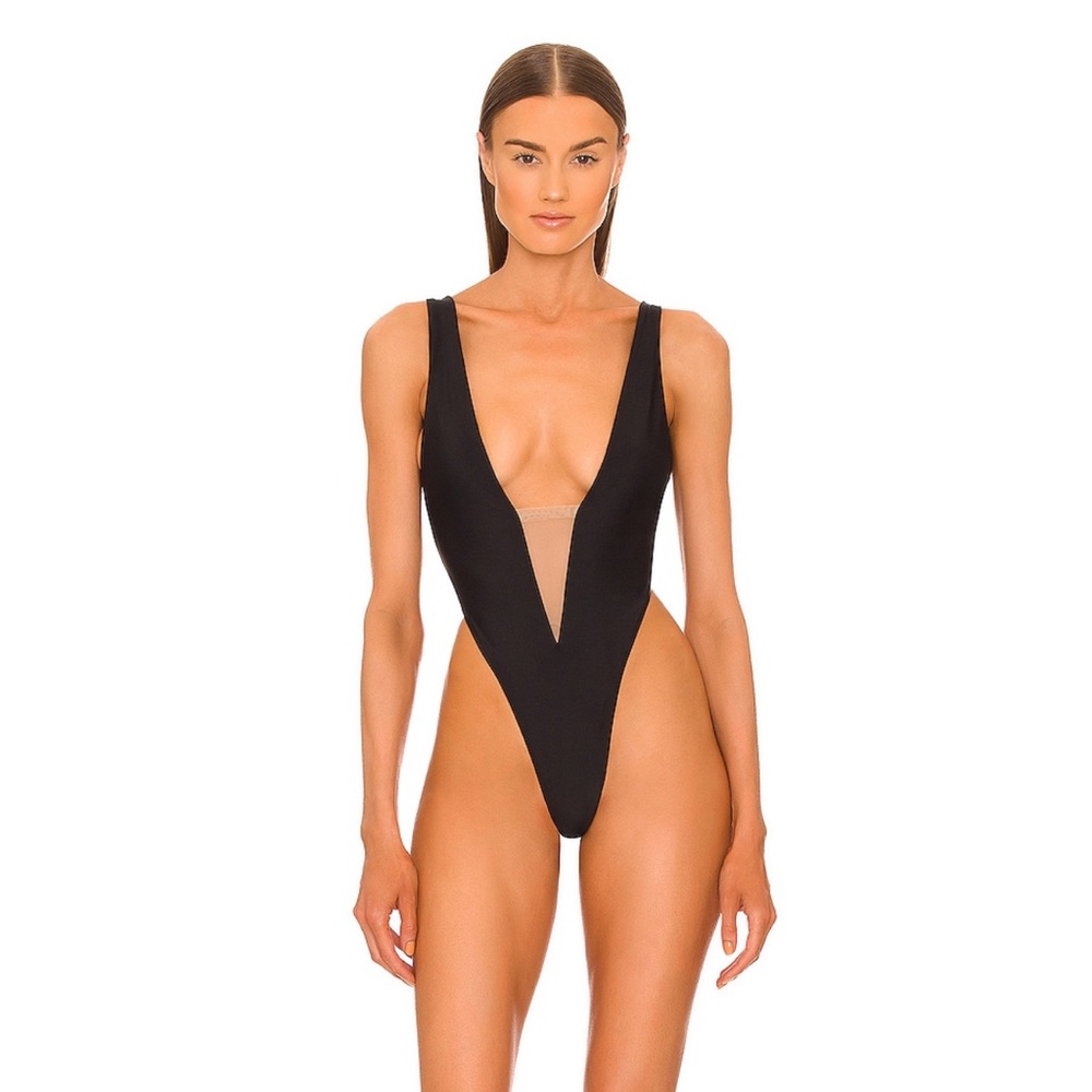 Michael Costello X Revolve Lex One Piece Swimsuit Medium Black
